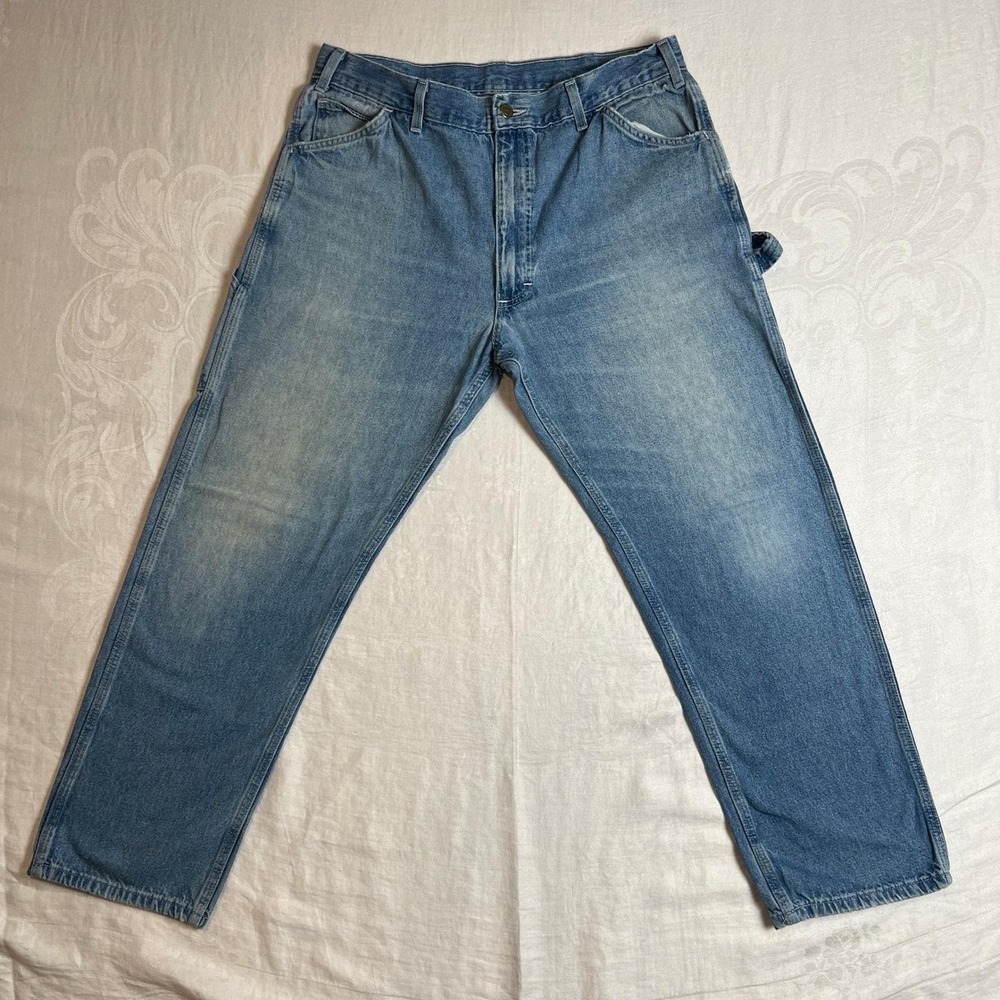 Big Smith Jeans Mens 36X30 Light Wash Denim Carpenter Workwear‎ Utility Pants